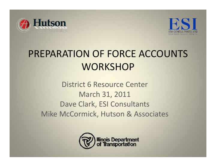 preparation of force accounts preparation of force