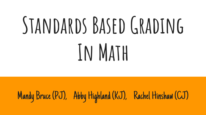 standards based grading in math