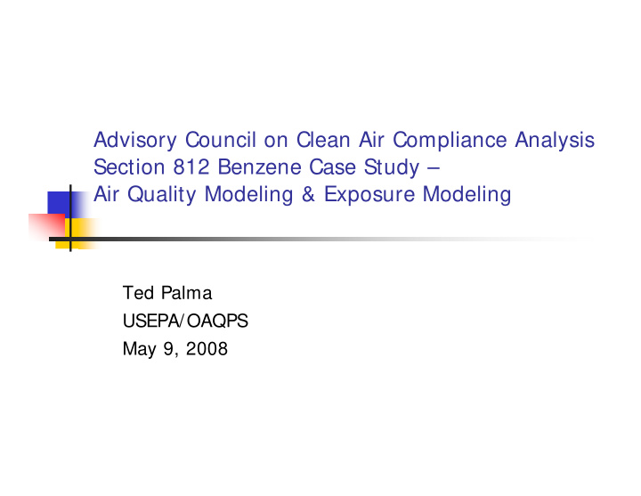advisory council on clean air compliance analysis section