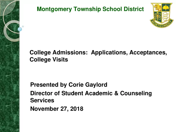 college visits presented by corie gaylord