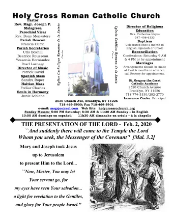 Holy  Holy Cross  Cross Roman  Roman Catholic  Catholic Church  Church  Pastor  Rev. Msgr. Joseph