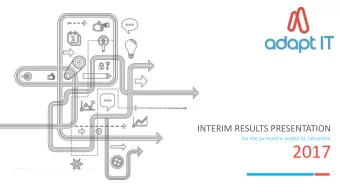 2017  ADAPT IT INTERIM RESULTS PRESENTATION 2017  BUSINESS OVERVIEW  1  ADAPT IT INTERIM RESULTS