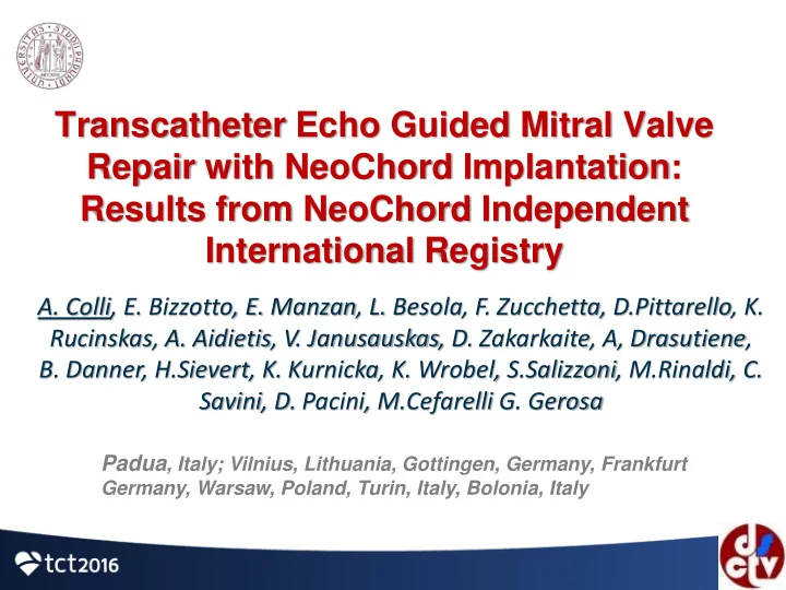results from neochord independent