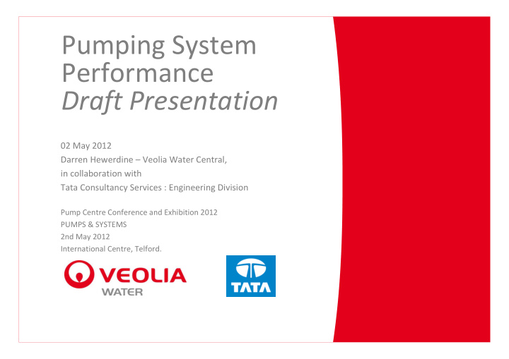 pumping system performance draft presentation