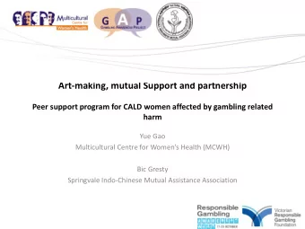 Art-making, mutual Support and partnership  Peer support program for CALD women affected by