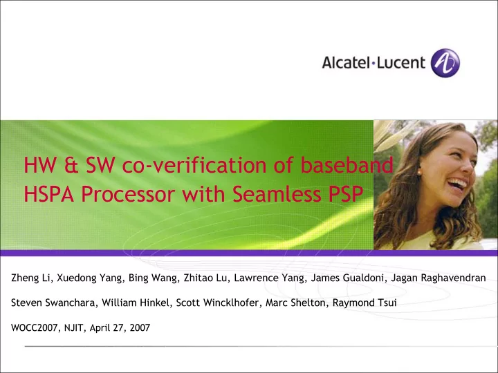 hw sw co verification of baseband hspa processor with