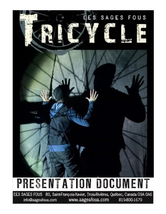 PRESENTATION DOCUMENT  LES SAGES FOUS  80, Saint-Franois-Xavier, Trois-Rivires, Qubec, Canada