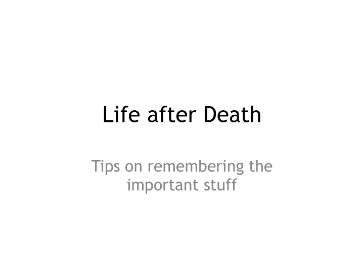 life after death