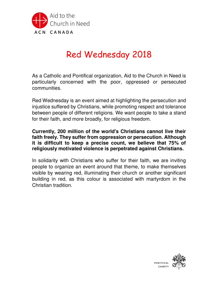 red wednesday 2018