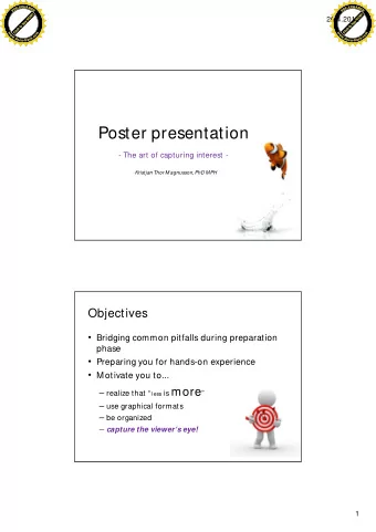 Poster presentation  - The art of capturing interest -  Kristjan Thor Magnusson, PhD MPH