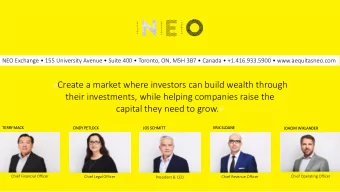 capital they need to grow.   TERR  ERRY MACK  CINDY PE  PETLOCK  ERIK SLOANE  ER  JOS  S SCHMITT