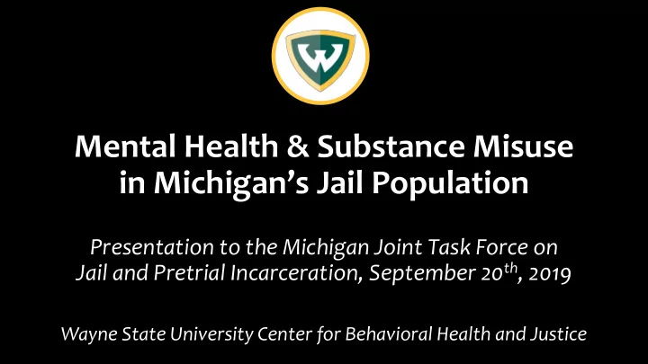 in michigan s jail population
