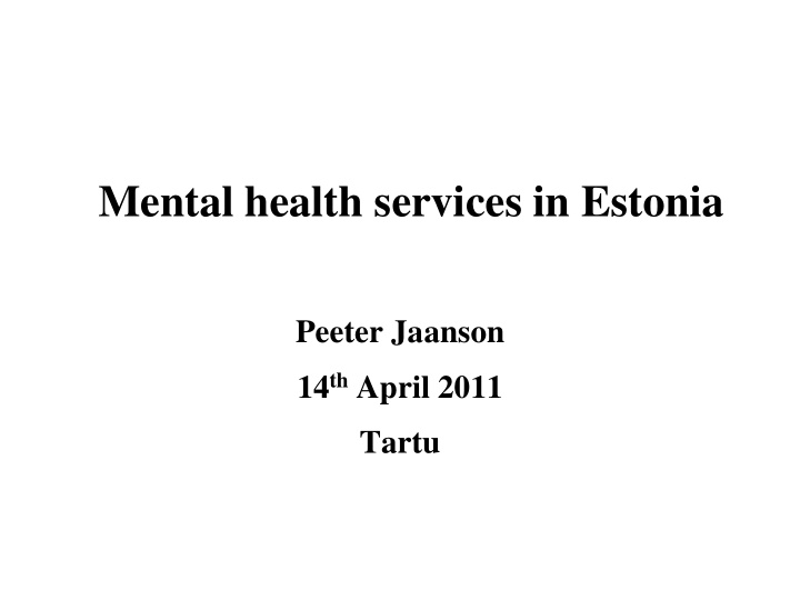 mental health services in estonia