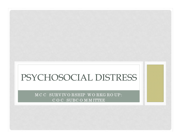 psychosocial distress