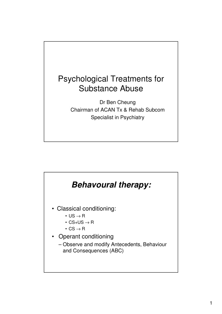 psychological treatments for substance abuse