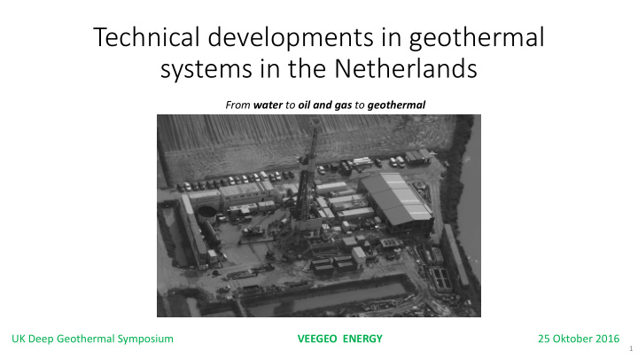 technical developments in geothermal systems in the