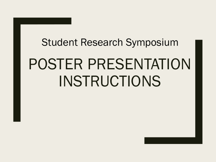 poster presentation instructions what is a poster