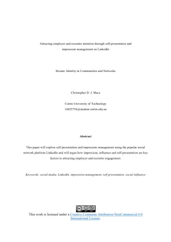 Attracting employer and recruiter attention through self presentation and  impression management on