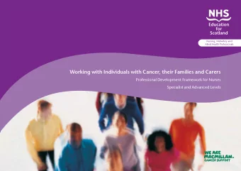 Working with Individuals with Cancer, their Families and Carers  Professional Development Framework