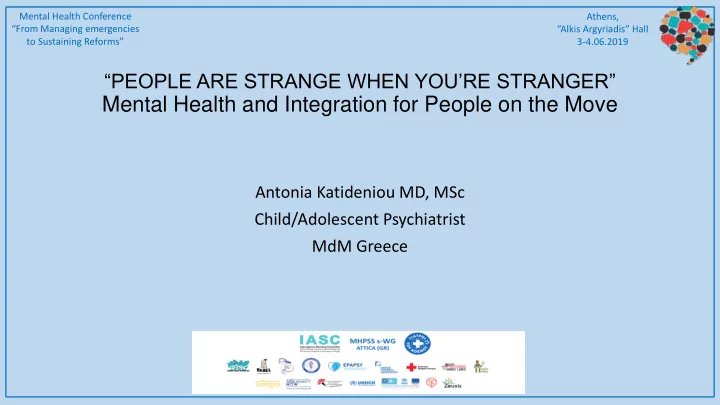 mental health and integration for people on the move