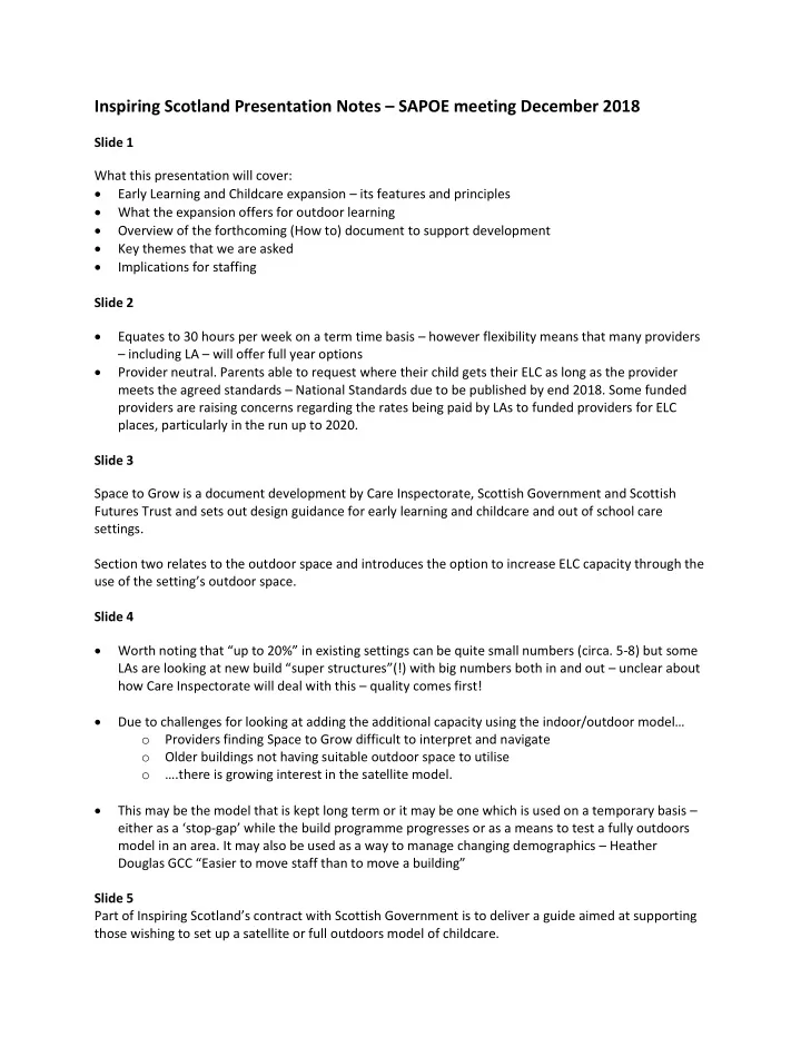 inspiring scotland presentation notes sapoe meeting