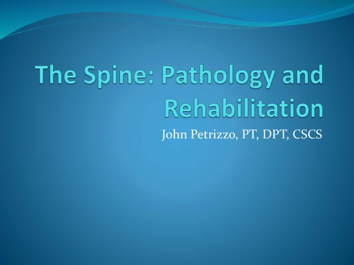 john petrizzo pt dpt cscs demographics
