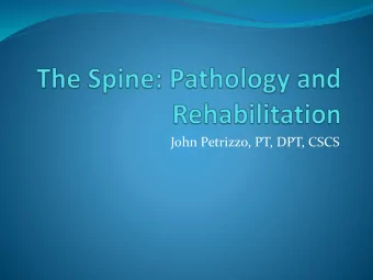 John Petrizzo, PT, DPT, CSCS  Demographics  Spinal pathology is seen across all demographics