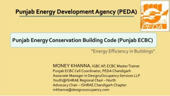 Punjab Energy Development Agency (PEDA)  Punjab Energy Conservation Building Code (Punjab ECBC)