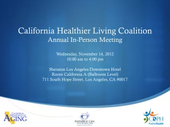 1  Welcome!  &amp; Introductions  2  Meeting Agenda  CA Department of Aging &amp; Department