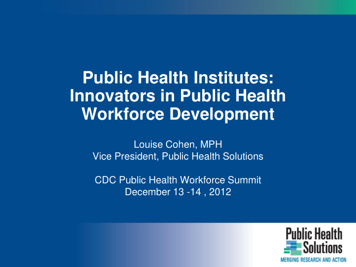 public health institutes