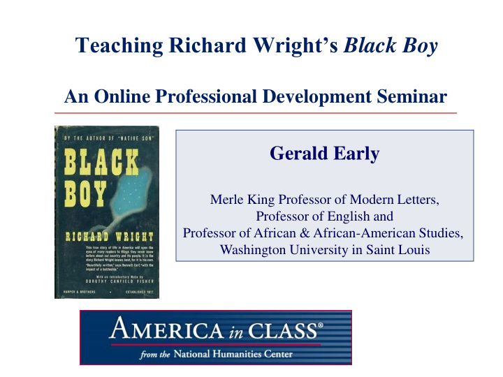 teaching richard wright s black boy