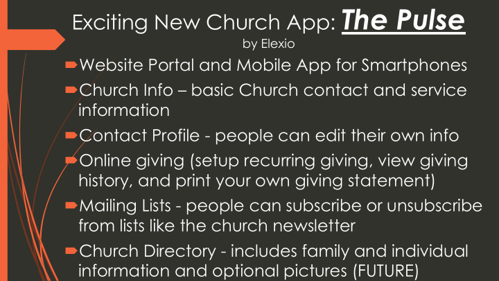 exciting new church app the pulse