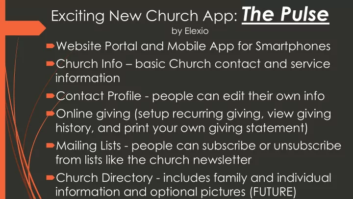 exciting new church app the pulse