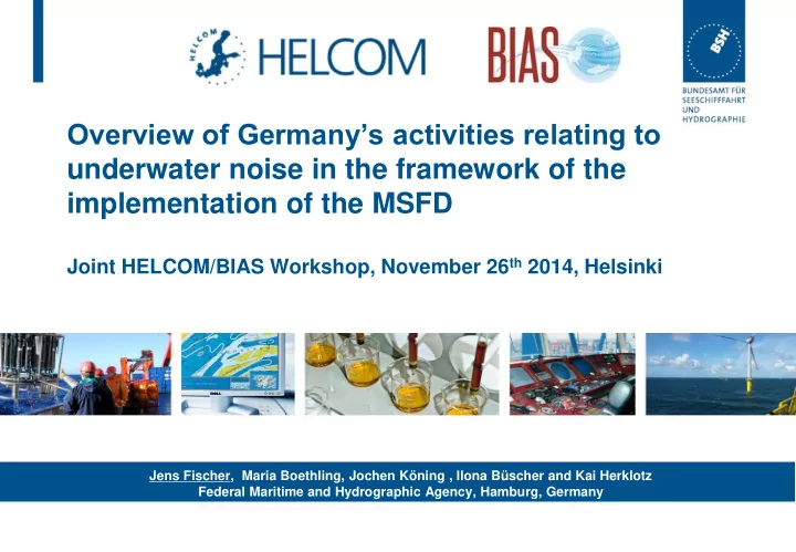 overview of germany s activities relating to underwater