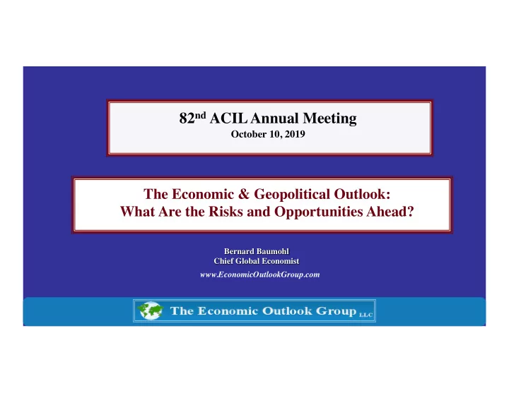 what are the risks and opportunities ahead bernard