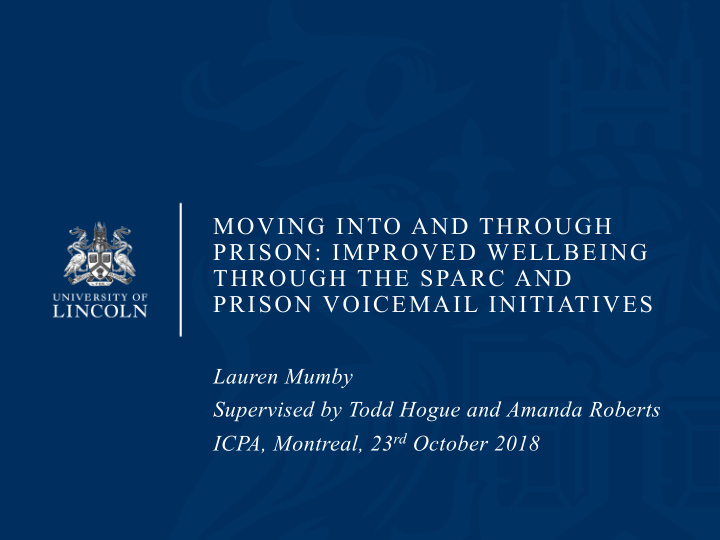 moving into and through prison improved wellbeing through