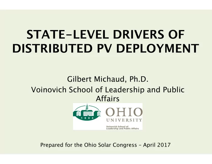 state level drivers of