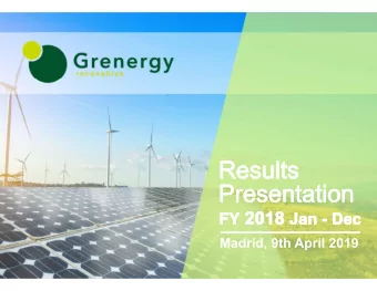 Madrid, 9th April 2019  Disclaimer  This document and the conference-call webcast (including the