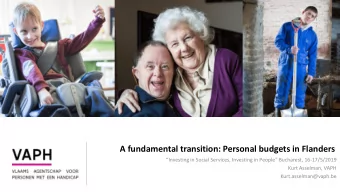 A fundamental transition: Personal budgets in Flanders Investing in Social Services, Investing