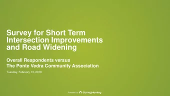 Survey for Short Term  Intersection Improvements  and Road Widening  Overall Respondents versus