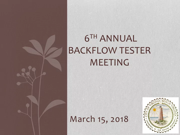 backflow tester