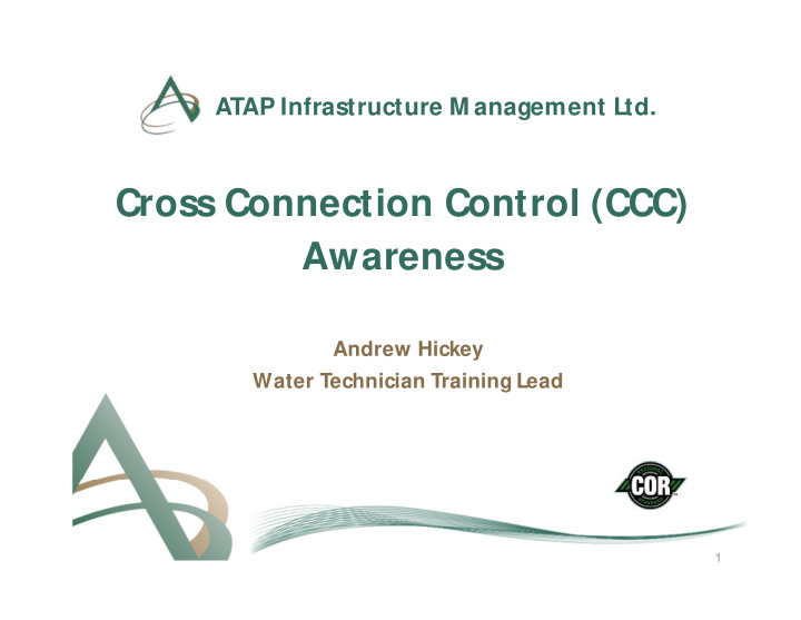 cross connection control ccc awareness