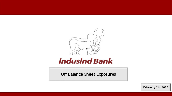 off balance sheet exposures