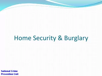 Home Security &amp; Burglary  National Crime  Prevention Unit  National Crime  Prevention Unit MAIN