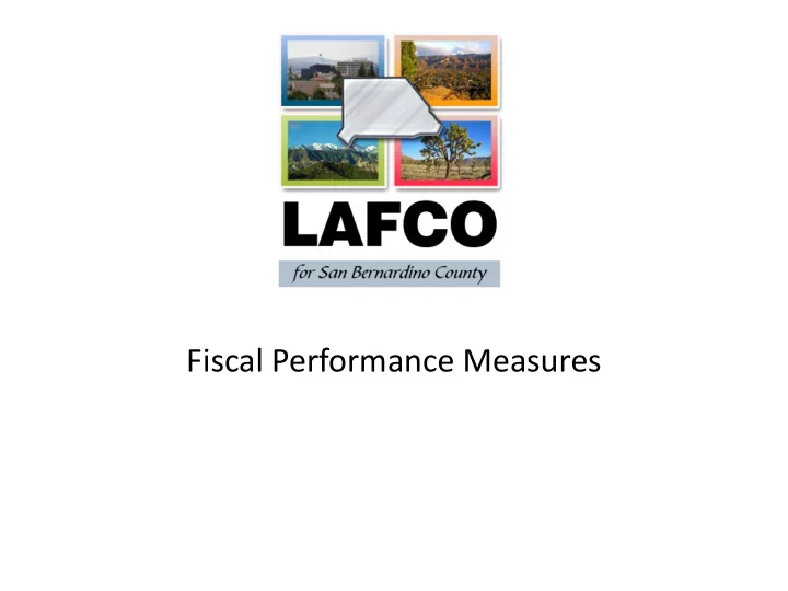 fiscal performance measures need for quantitative analysis