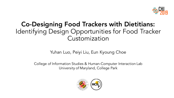 co designing food trackers with dietitians identifying