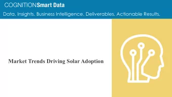 COGNITION Smart Data COGNITION Smart Data  Data. Insights. Business Intelligence. Deliverables.