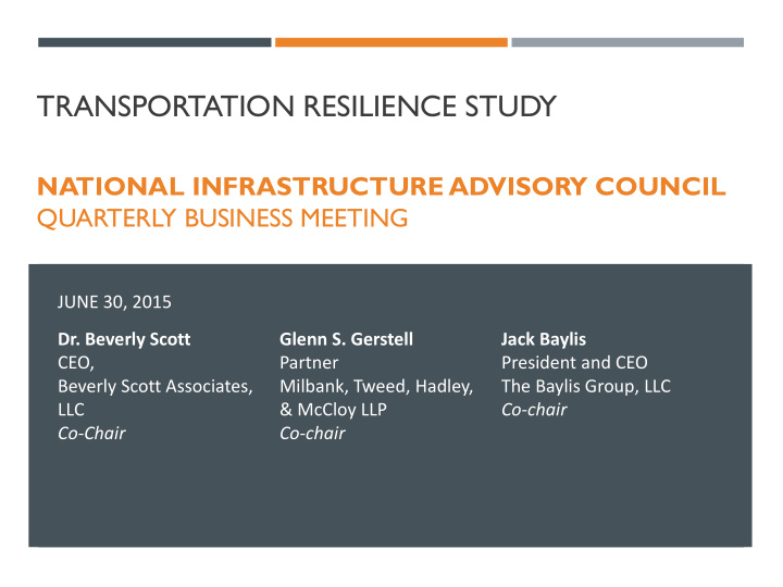 transportation resilience study
