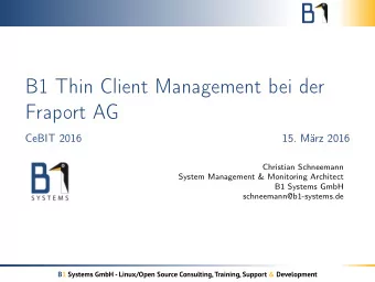 B1 Thin Client Management bei der  Fraport AG  CeBIT 2016  15. Mrz 2016  Christian Schneemann