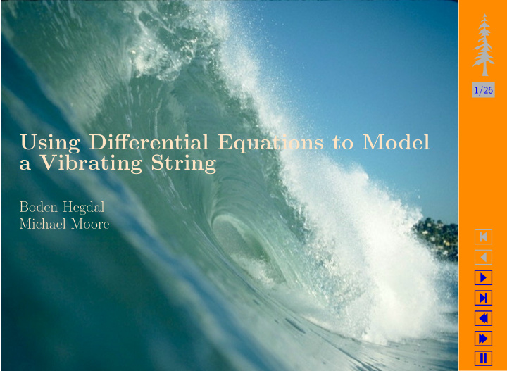 using differential equations to model a vibrating string